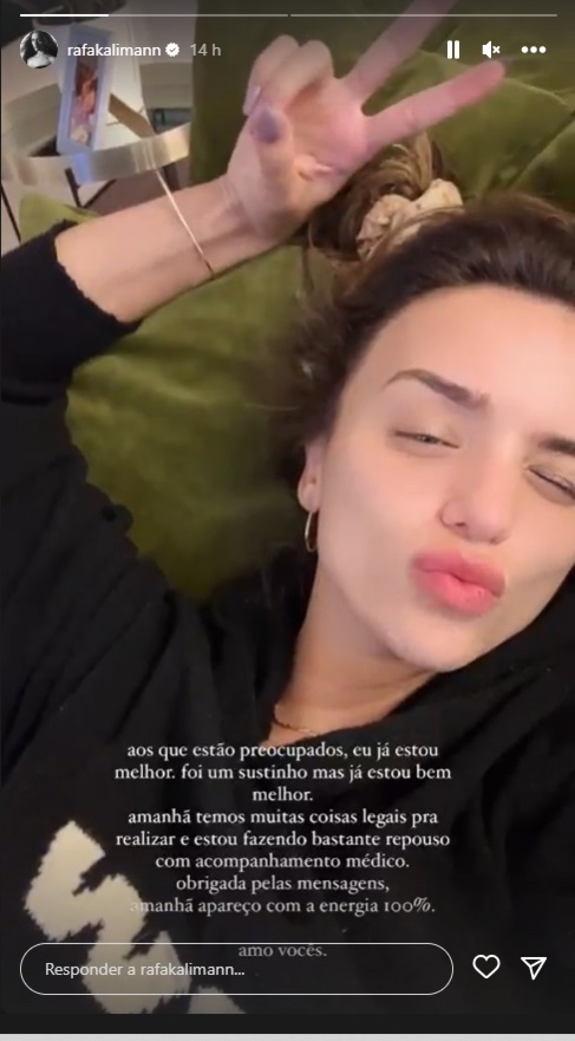 Rafa Kalimann tranquiliza fãs após ser internada - Reprodução do Instagram