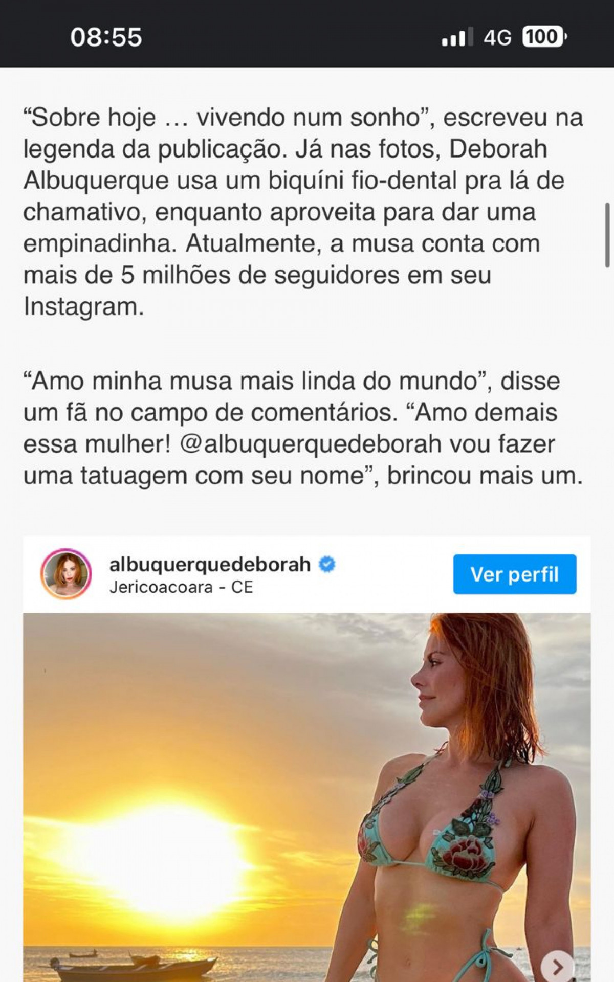 Deborah Albuquerque em Jericoacara