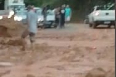 Perigo na RJ 155 após o temporal desse sábado