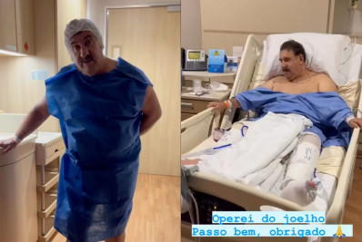Ratinho passa por cirurgia no joelho e tranquiliza fãs: 'Estou ótimo'