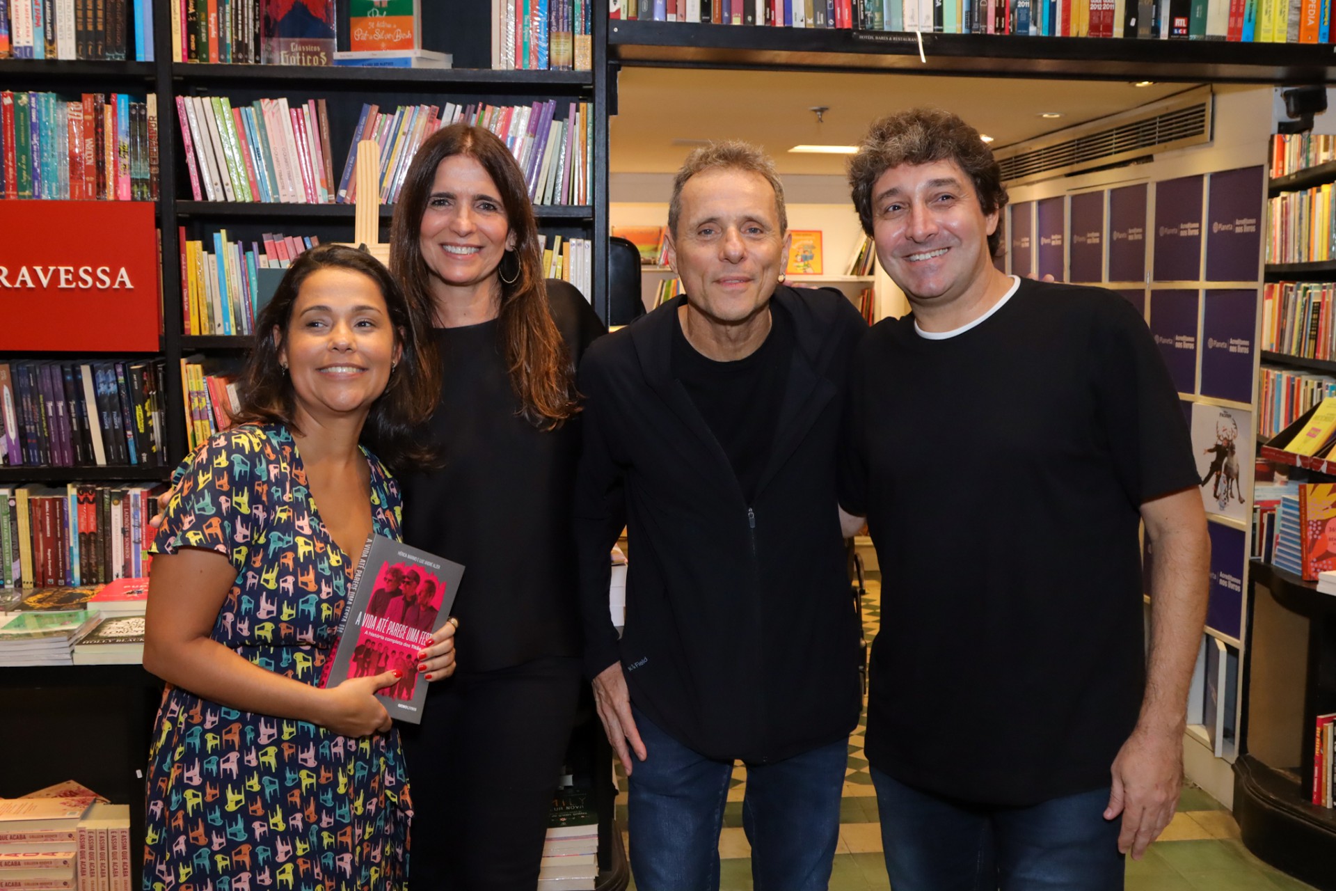 Malu Mader e Tony Bellotto com os autores do livro, Hérica Marmo e Luiz André Alzer - Victor Chapetta / Agnews 