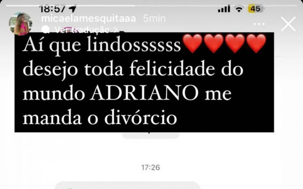 Adriano Imperador posa abra&ccedil;ado com mulher e Micaela Mesquita cobra div&oacute;rcio