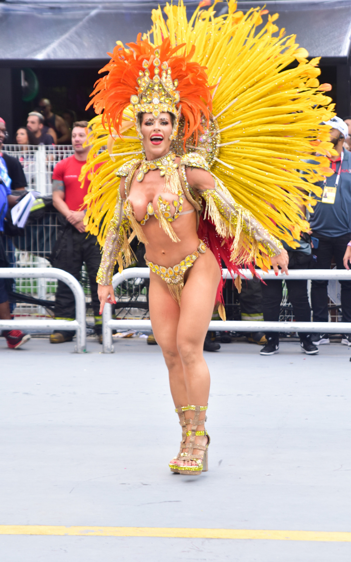 Ana Paula Minerato desfilou no Anhembi como musa da Gavi&otilde;es da Fiel, em S&atilde;o Paulo