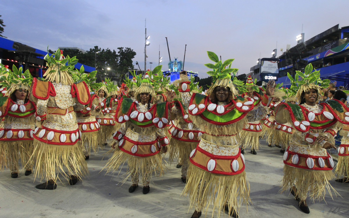 G.R.E.S  Imperio da Tijuca desfila nesta segunda noite de desfile da série Ouro, neste sábado(18). Foto: Reginaldo Pimenta/Agencia O Dia - Reginaldo Pimenta / Agencia O Dia