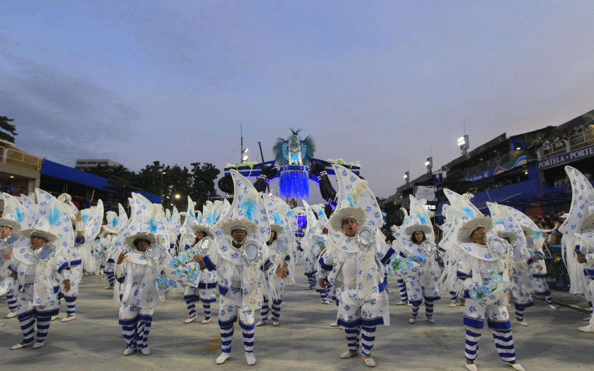 G.R.E.S  Imperio da Tijuca desfila nesta segunda noite de desfile da série Ouro, neste sábado(18). Foto: Reginaldo Pimenta/Agencia O Dia - Reginaldo Pimenta / Agencia O Dia