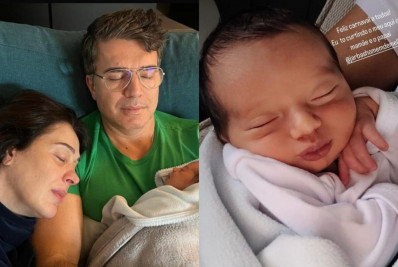 Claudia Raia compartilha foto dormindo ao lado do filho e do marido: 'Cansados e felizes'