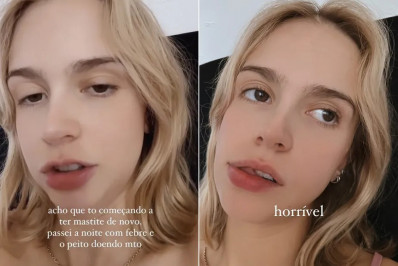 Isabella Scherer desabafa sobre sintomas da mastite: 'Peito doendo muito'