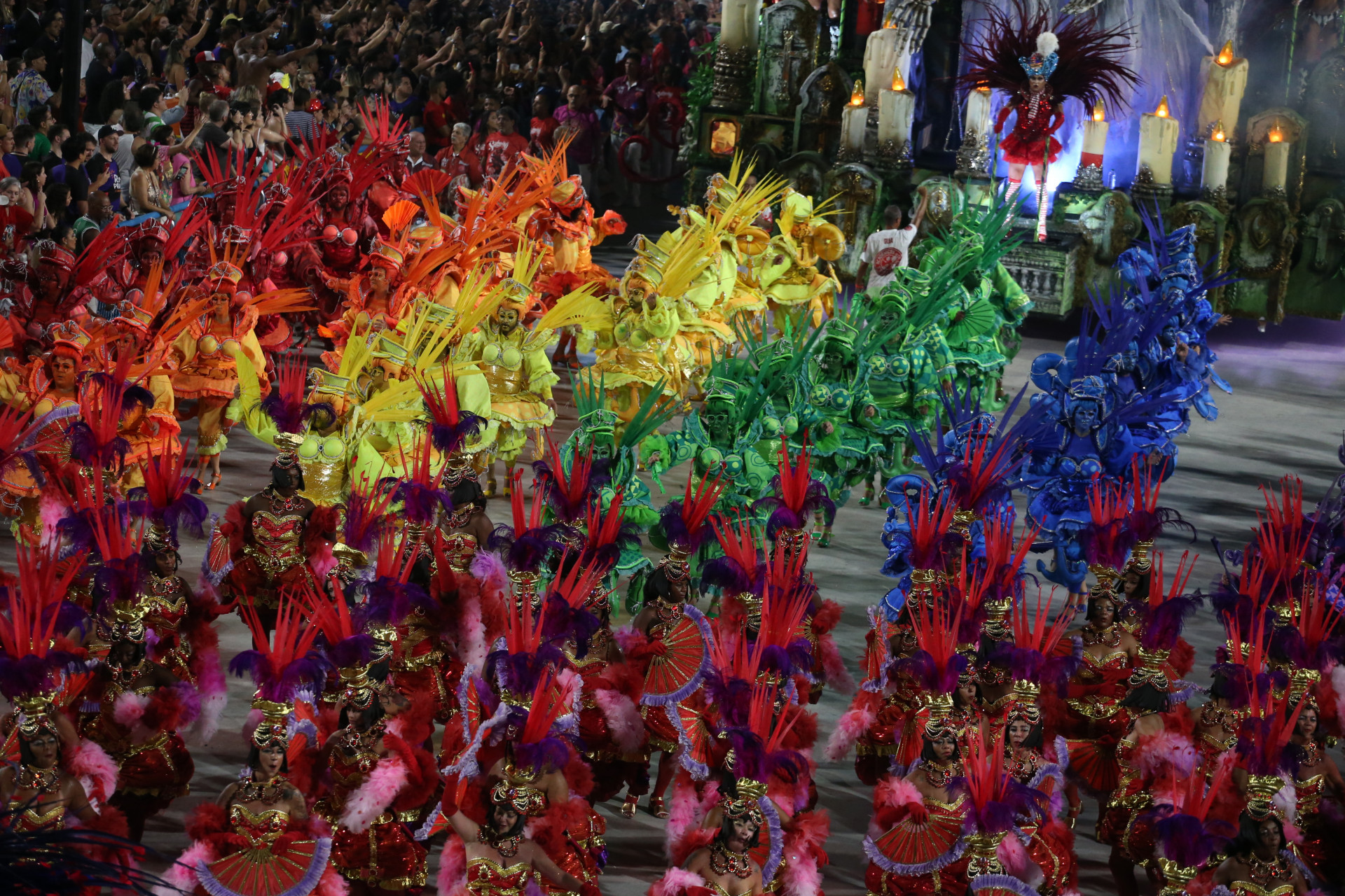 G.R.E.S Acadêmicos do Salgueiro desfila nesta primeira noite de desfile do Grupo Especial, neste domingo(19). Foto:  Cleber Mendes/Agencia O Dia - Cleber Mendes