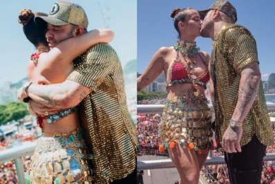 Paolla Oliveira prestigia bloco de Diogo Nogueira no Rio: 'Dia cheio de amor'