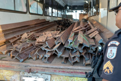 Ação de inteligência da Polícia Militar descobre furto de trilho de trem da Rede Ferroviária