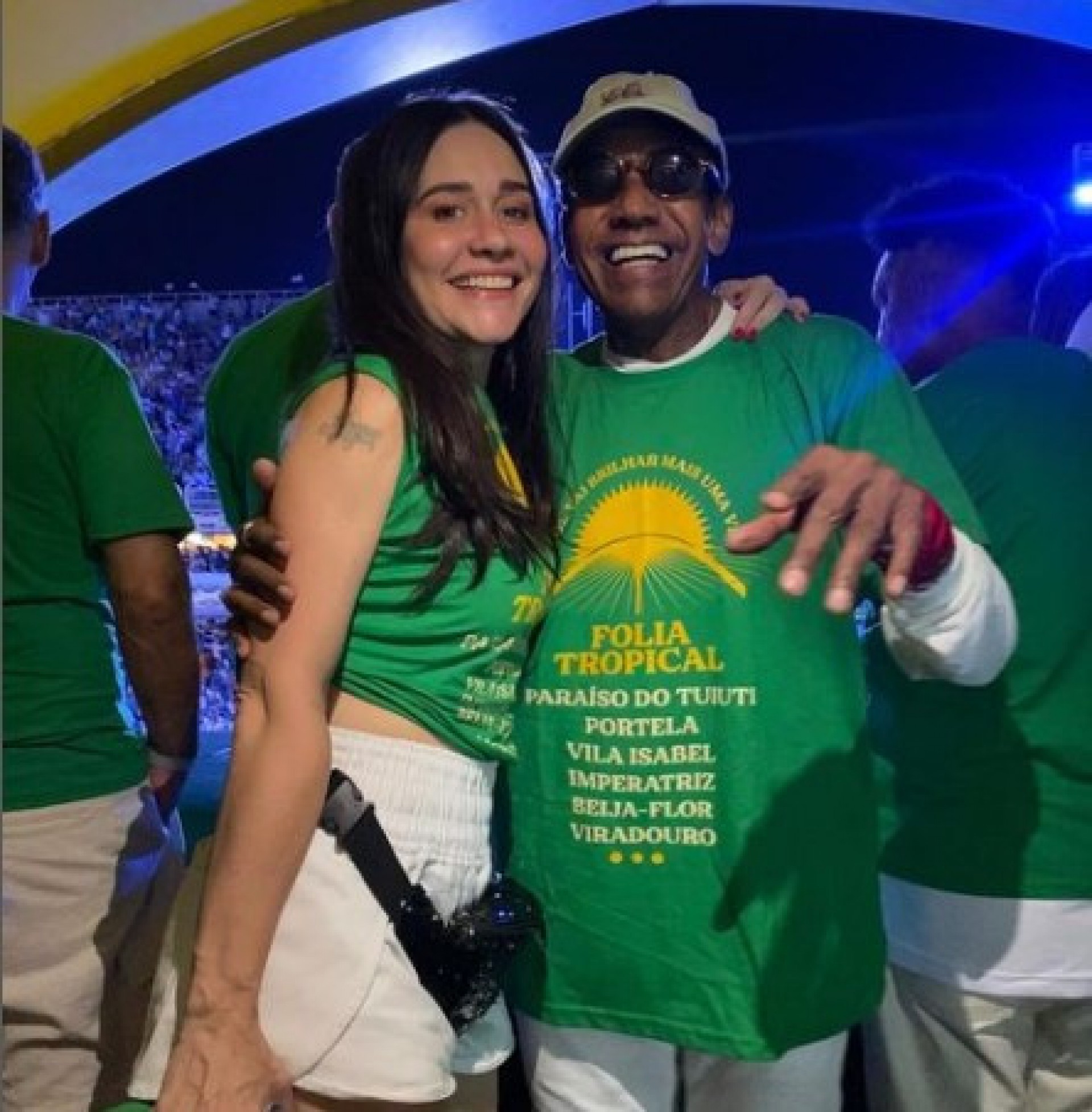 Alessandra Negrini e Jorge Ben Jor se encontram na Sapucaí - Reprodução / Instagram