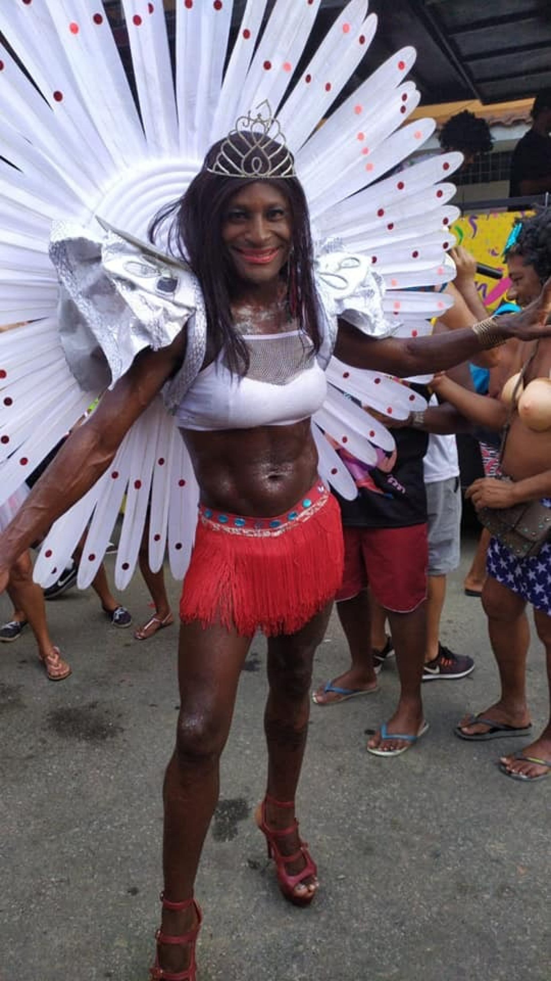 Celina Dion, representada pelo foli&atilde;o do bairro Luciano &eacute; sempre um show &agrave; frente da bateria. - Divulga&ccedil;&atilde;o/Bloco