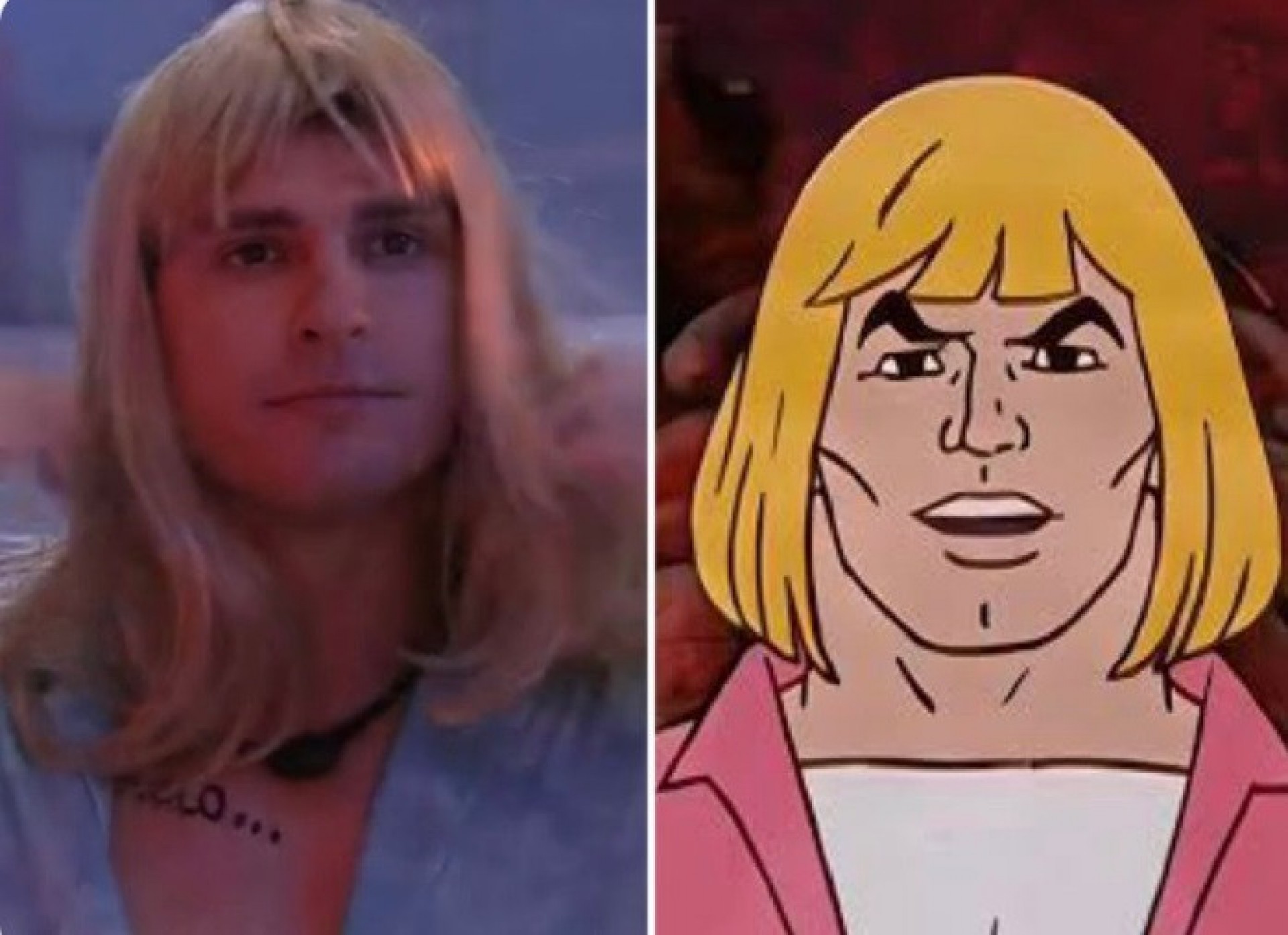 Gustavo ficou a cara do He-Man - Reprodução Internet