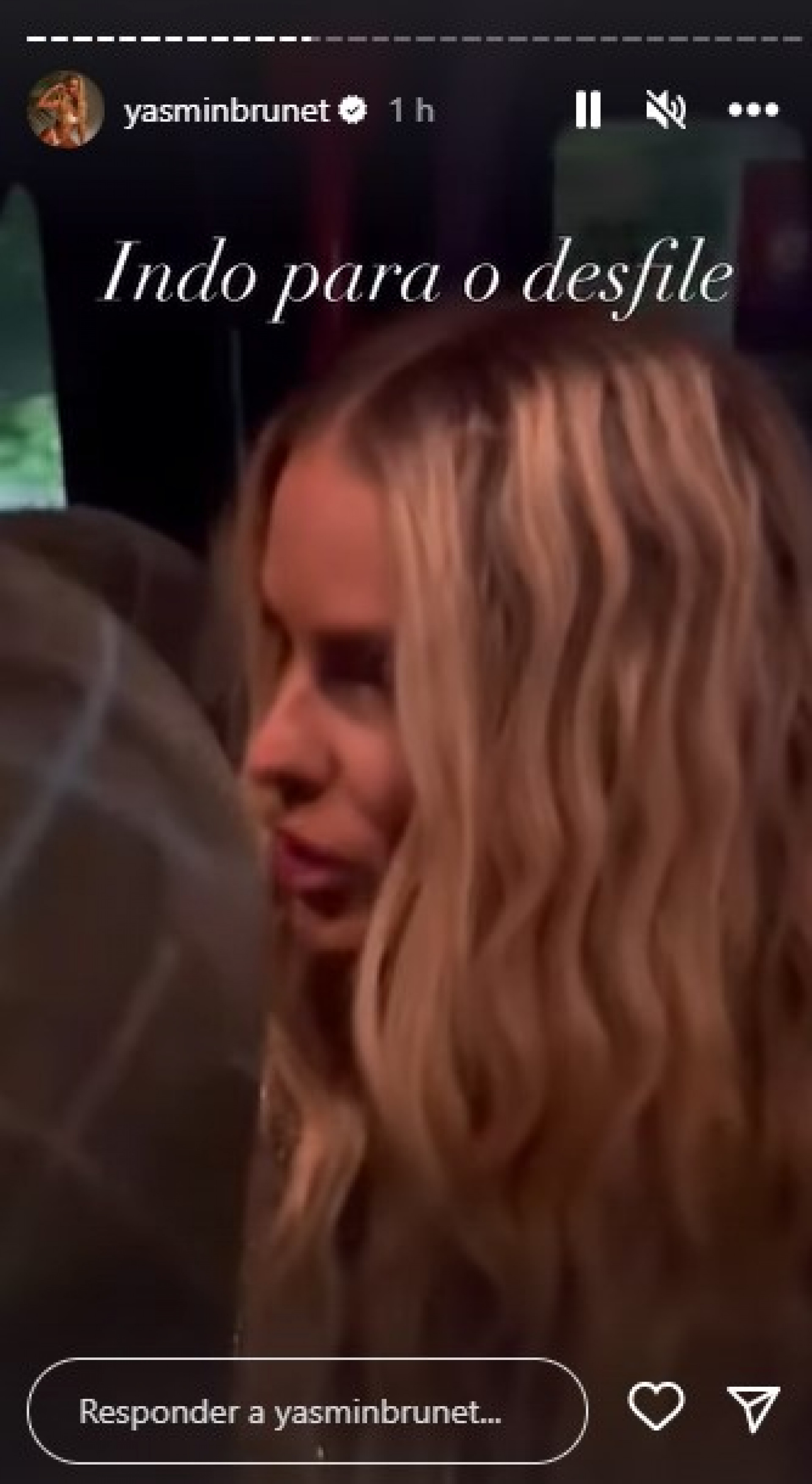 Yasmin Brunet usa Instagram para desabafar sobre desfile com a Grande Rio - Reprodução Internet
