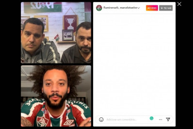 Em live, Marcelo veste a camisa do Fluminense pela primeira vez: 'Estou voltando para casa'