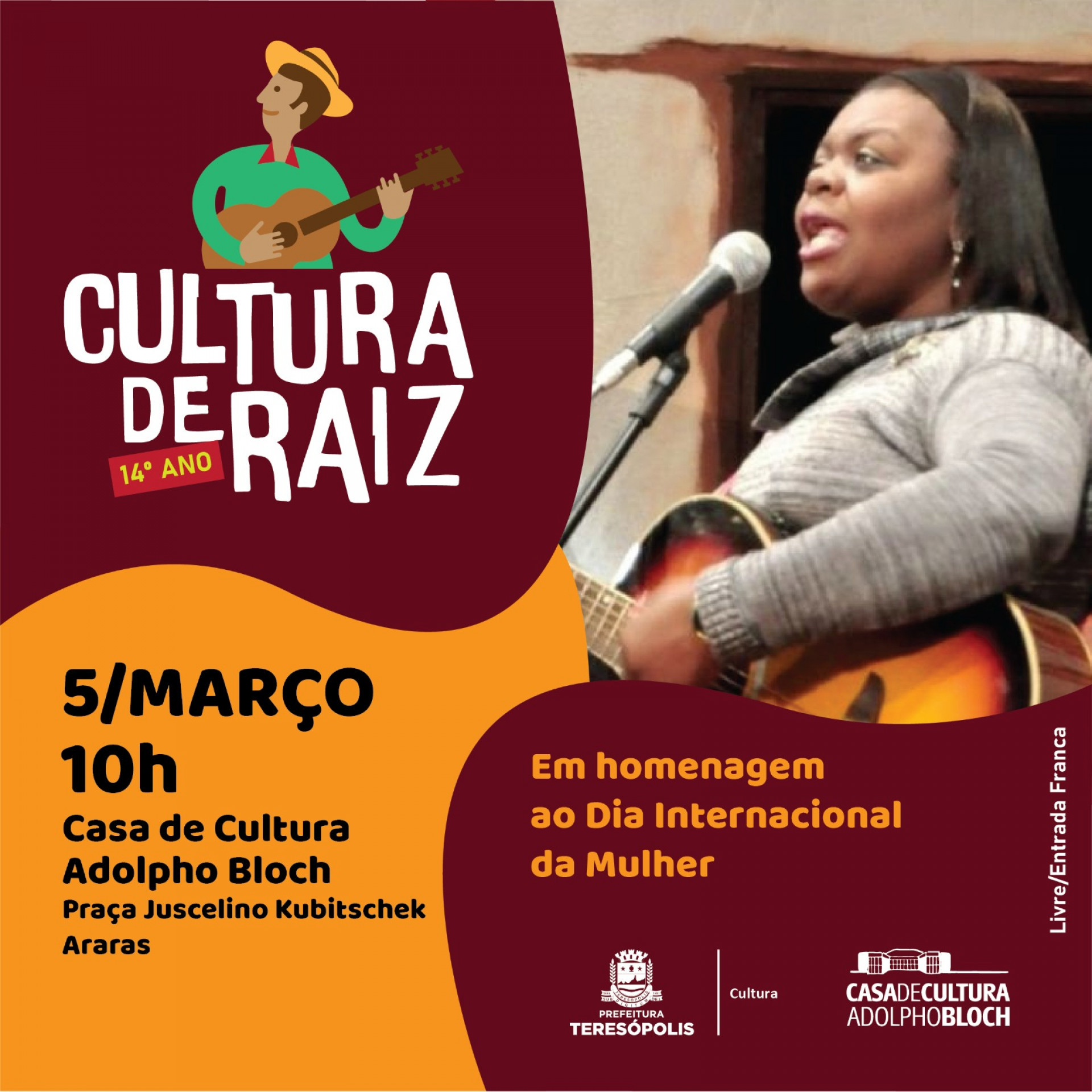Edi&ccedil;&atilde;o do Cultura de Raiz presta homenagem ao Dia da Mulher em Teres&oacute;polis
