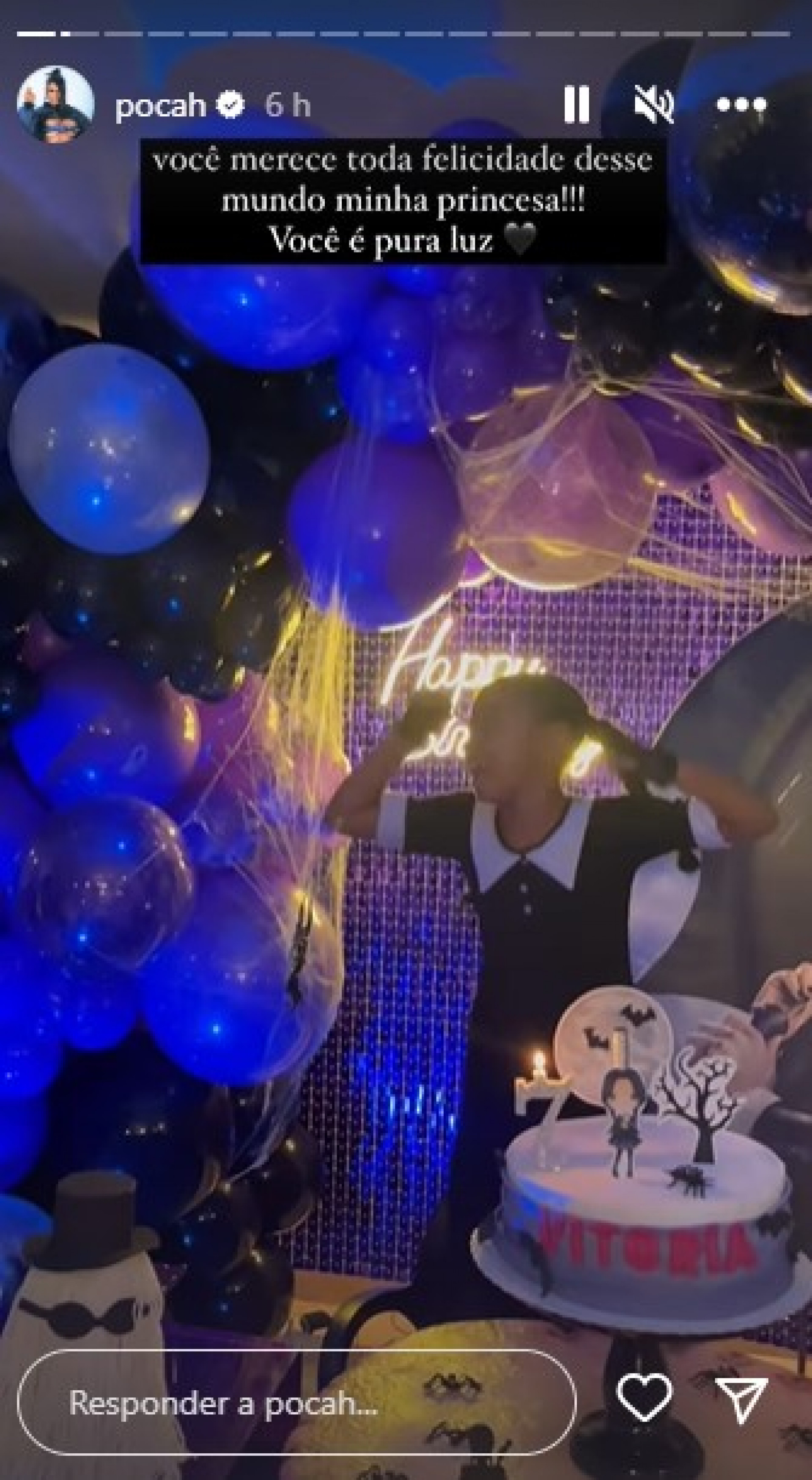 Filha de Pocah completa sete anos e ganha festa com tema 