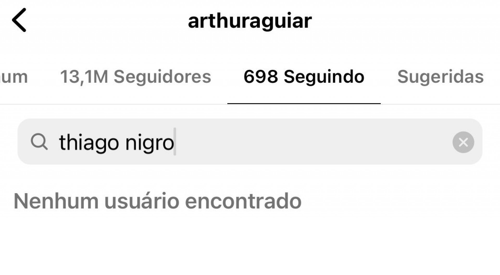 Arthur Aguiar deixa de seguir Thiago Nigro - Reprodução Internet