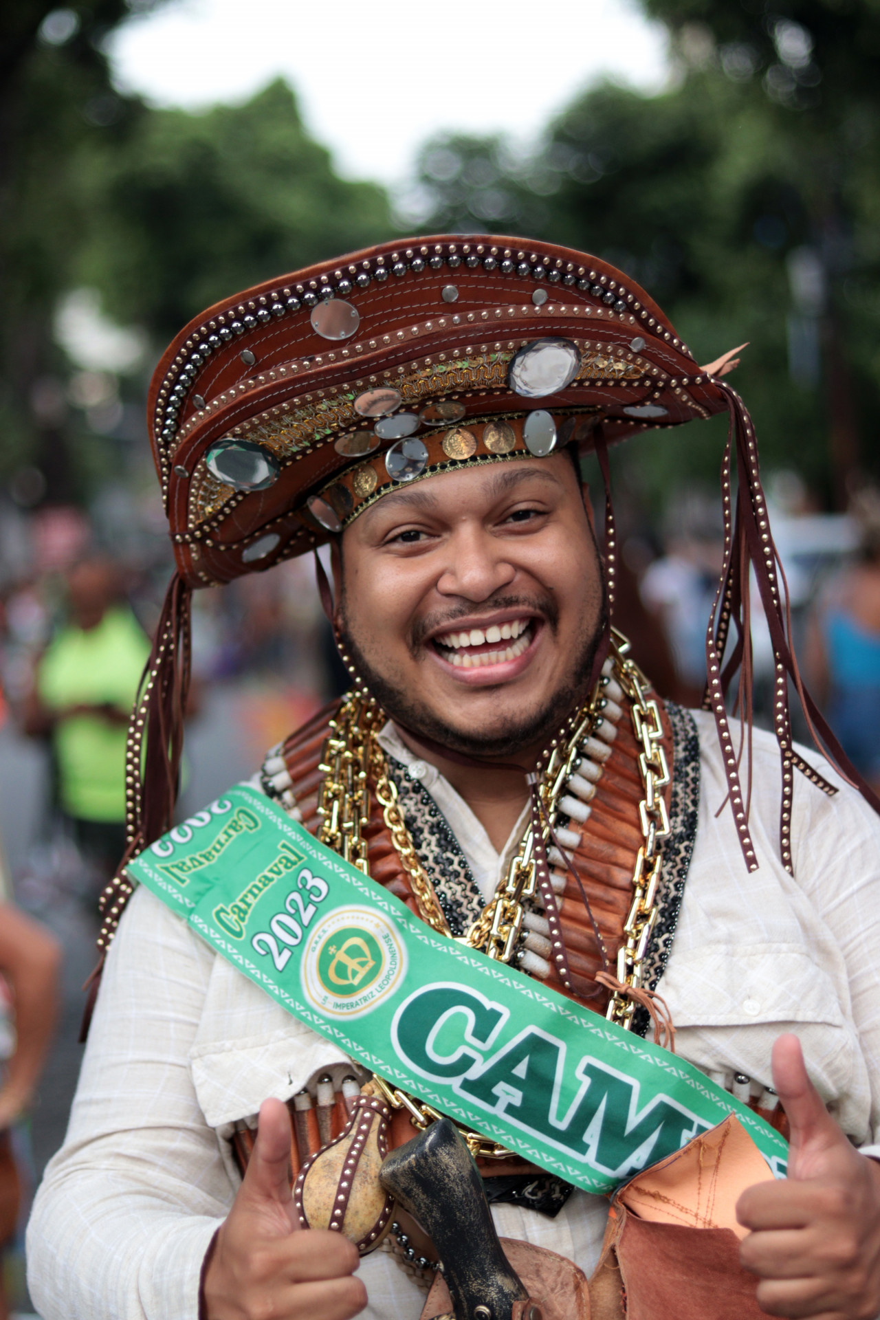 O intéprete Pitty de Menezes participou do desfile da Imperatriz Leopoldinense, neste sábado, em Ramos - Rafael Arantes
