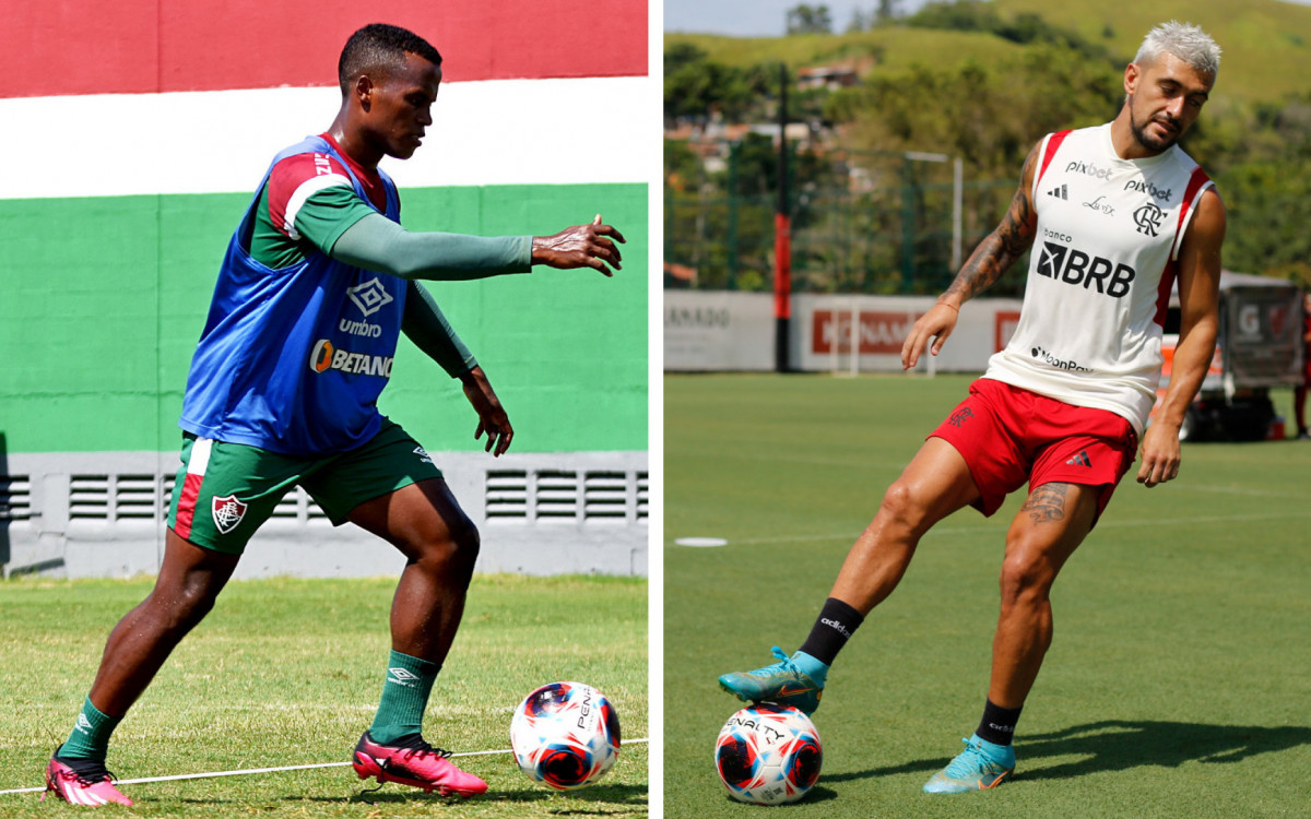 Jhon Arias e Arrascaeta são as principais referências do meio de campo de Fluminense e Flamengo