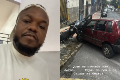 Djonga tranquiliza fãs após sofrer acidente de moto: 'Tudo suave'