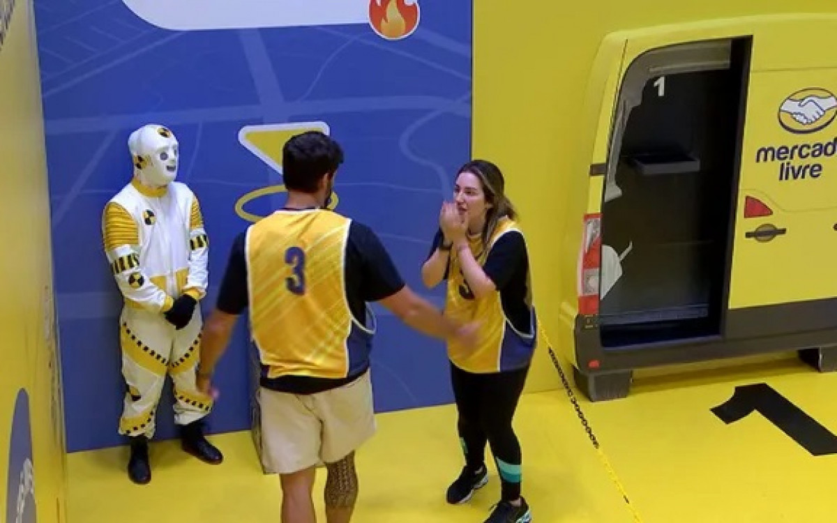Amanda e Cara de Sapato são eliminados da prova do líder - Reprodução da TV Globo