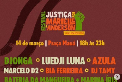 Festival pede respostas sobre as mortes de Marielle e Anderson na Praça Mauá