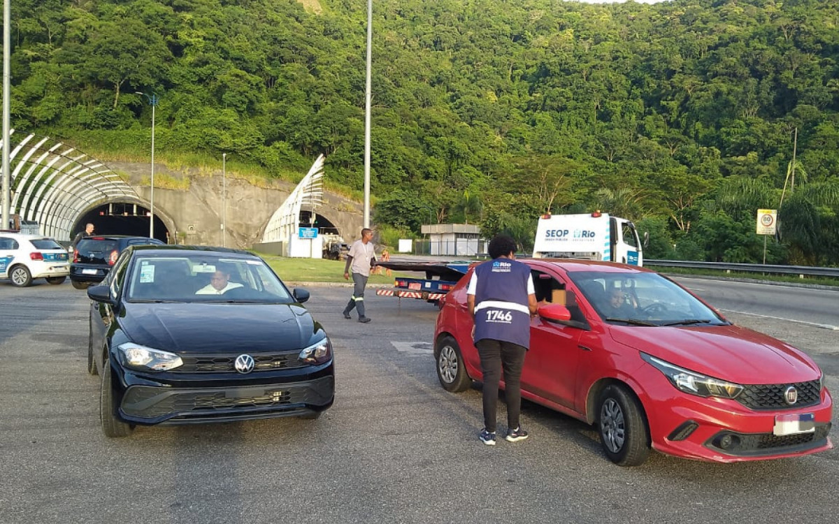 Operação acontece na saída do túnel da Grota Funda, sentido Zonal Sul - Divulgação / Seop