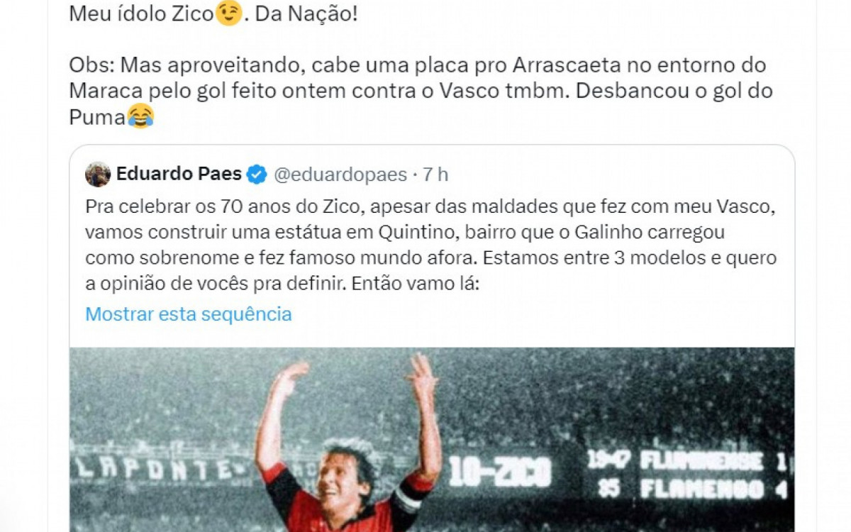 O senador Carlos Portinho (PL) provocou o vasca&iacute;no Eduardo Paes (PSD) - Reprodu&ccedil;&atilde;o / Twitter