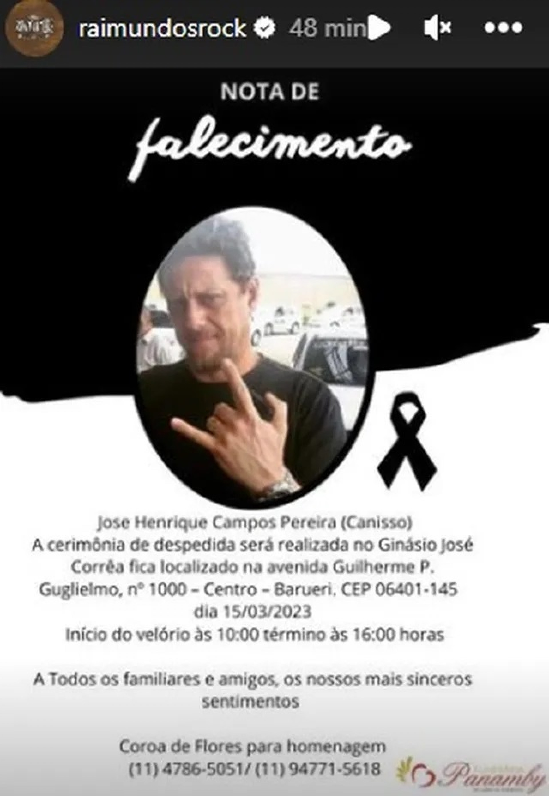 Velório de Canisso, baixista do Raimundos, será realizado em São Paulo - Reprodução do Instagram