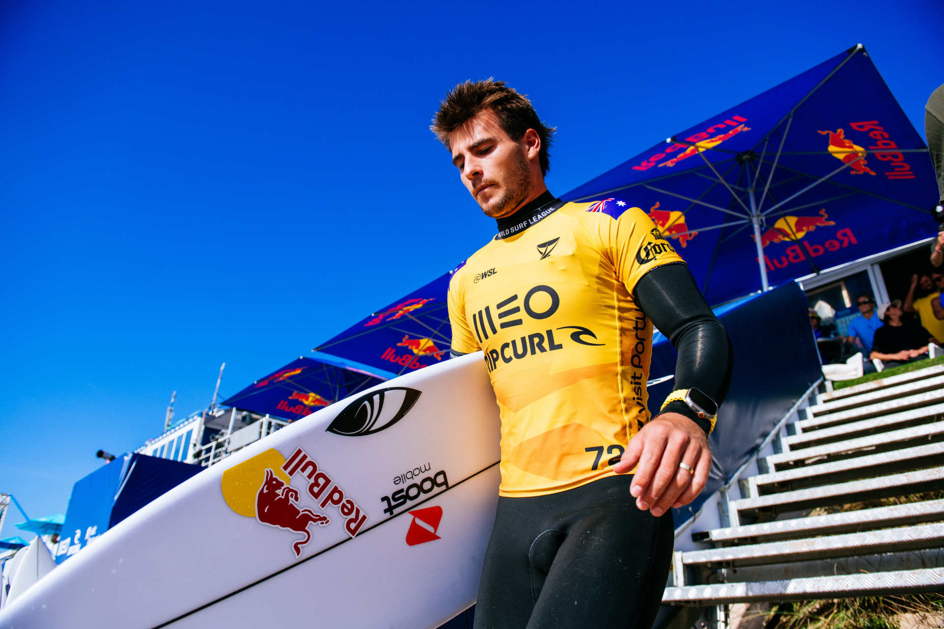 Australiano Jack Robinson, número um do ranking, foi vice-campeão da etapa de Peniche da WSL - Thiago Diz/WSL
