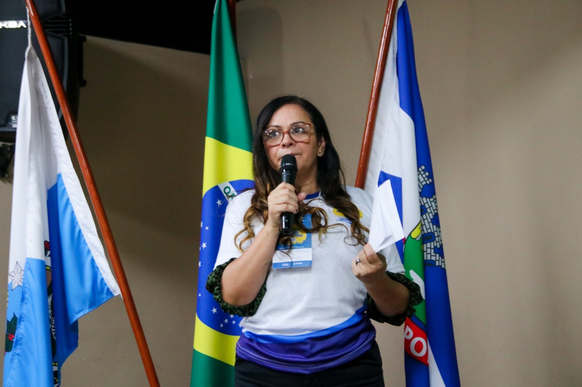 A secretária de Saúde, Lenise Monteiro, foi uma das mediadoras da Conferência - Divulgação / PMN