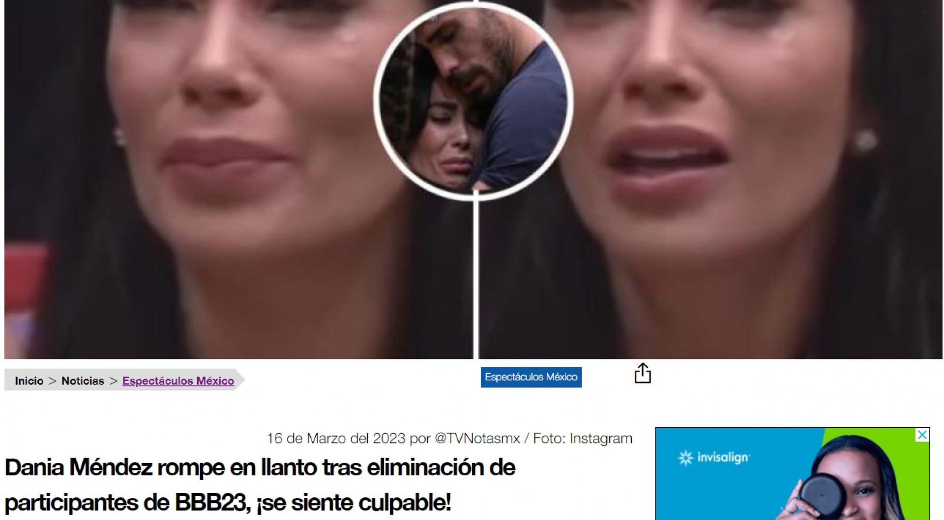 Portal mexicano 'TV Notas' também falou sobre o caso - Reprodução