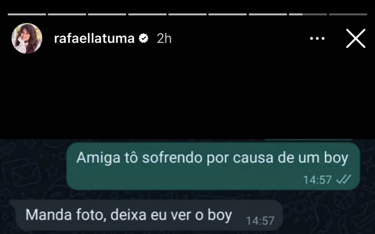 'Meme' de conota&ccedil;&atilde;o racista compartilhado por Rafaella Tuma