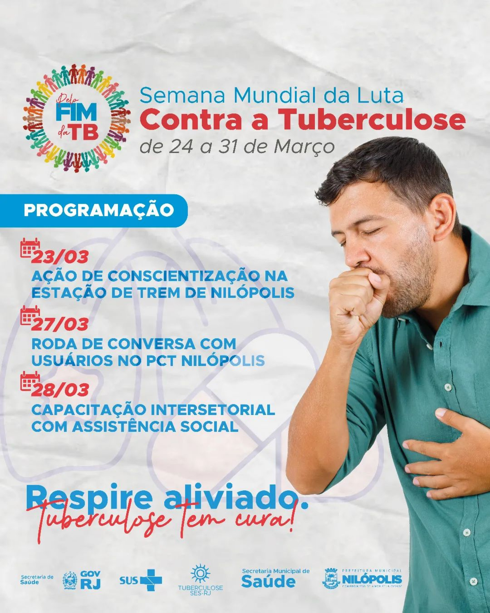 Serão três dias alertando sobre a Tuberculose - Divulgação