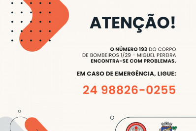 Corpo de Bombeiros divulga número para emergências em Paty e Miguel 