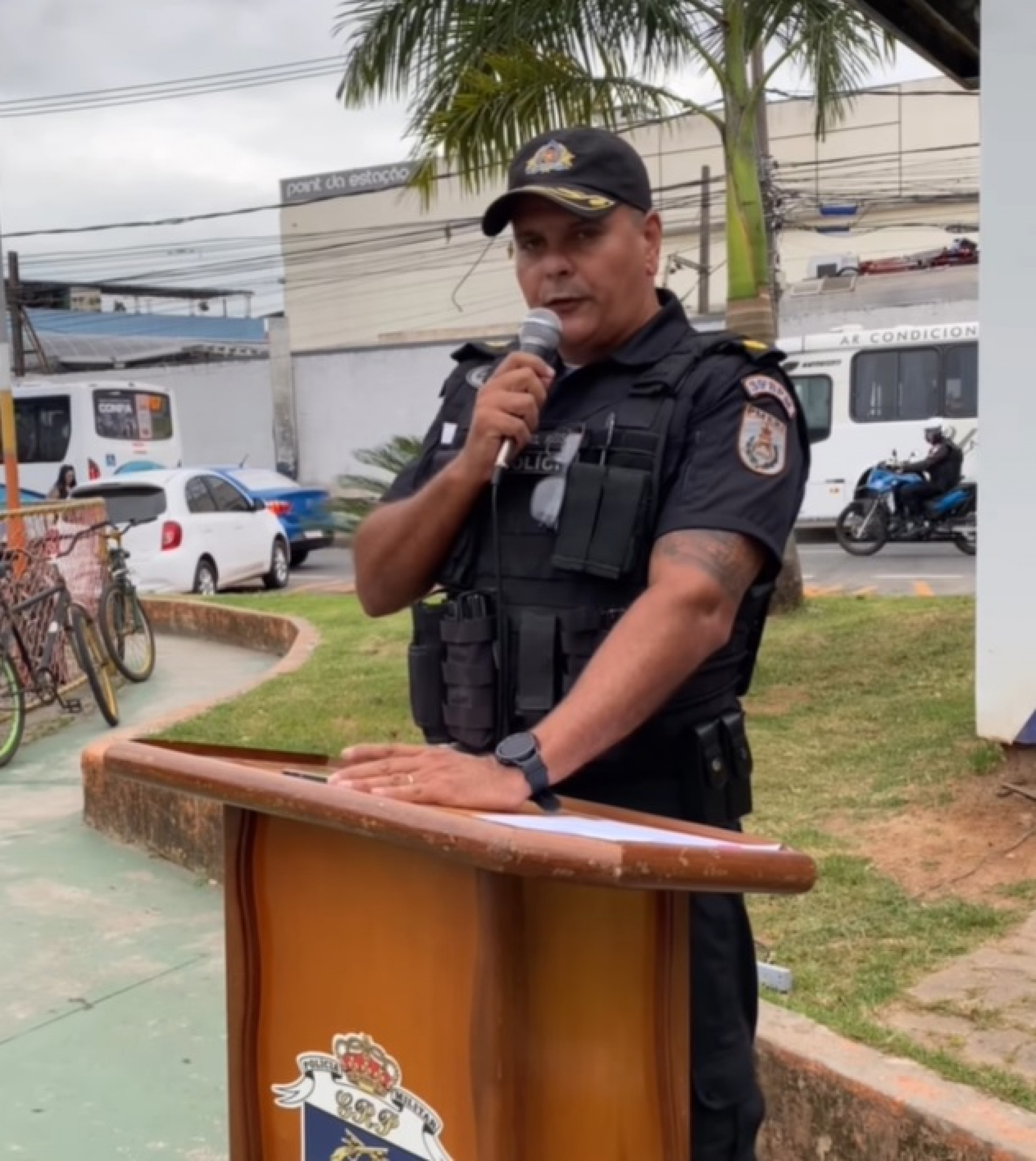 O comandante do 39º BPM (Belford Roxo), o tenente-coronel PM Reis, destacou a importância do programa para o município - Divulgação / 39º BPM