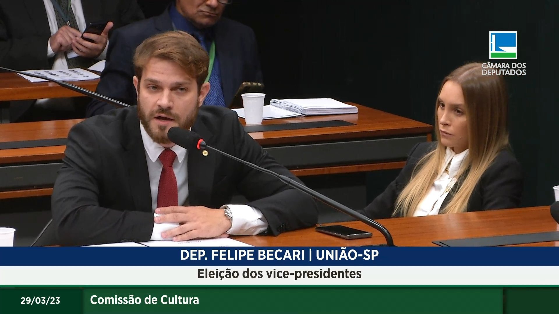 Noivo da atriz foi eleito vice presidente da comissão de cultura na câmara dos deputados - Reprodução/TV Câmara