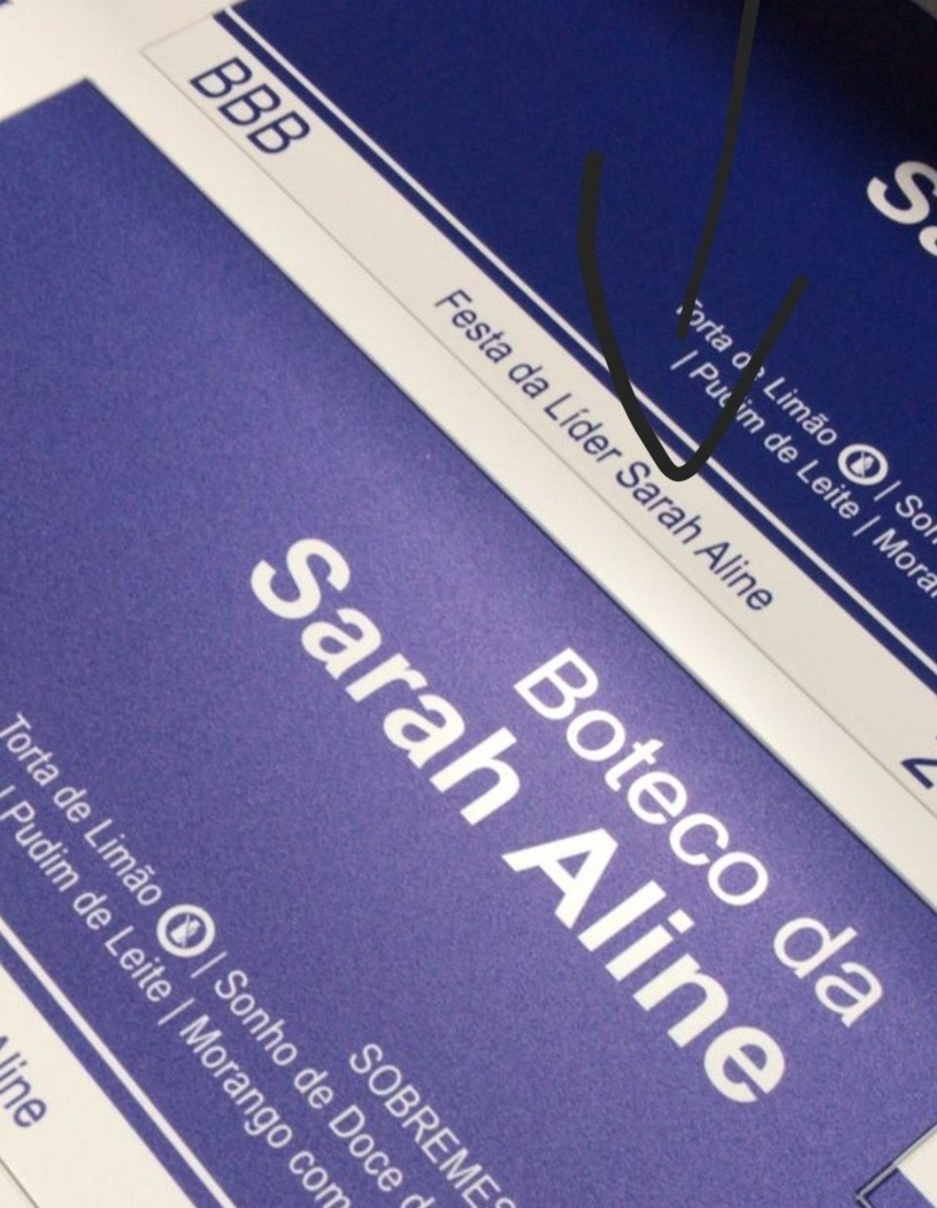 Internautas acreditam que o tema inicial da festa de Sarah Aline seria 'Boteco' - Reprodução