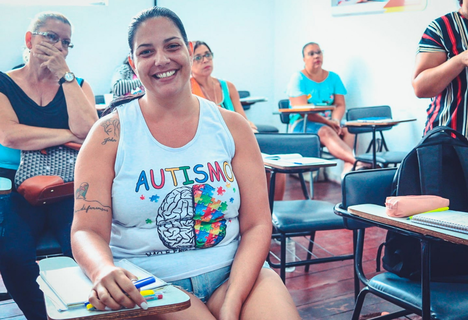 Mãe de um menino de 5 anos com TEA e graduanda em pedagogia, Débora Souza, relatou a experiência de fazer parte do curso e do acompanhamento do Nafa - Gilberto Rocha / PMBR