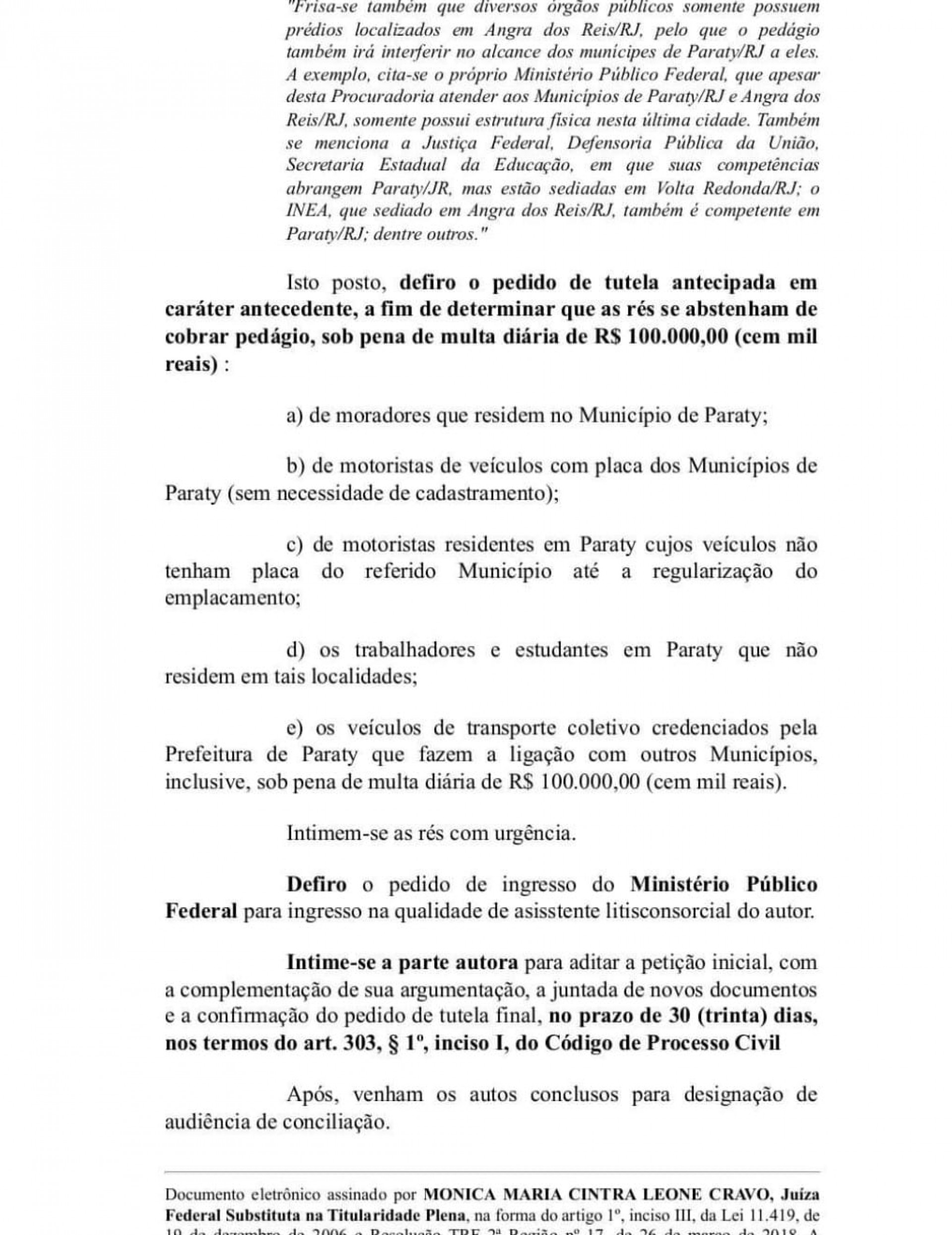 Motoristas de Paraty est&atilde;o isentos de pagar ped&aacute;gio.