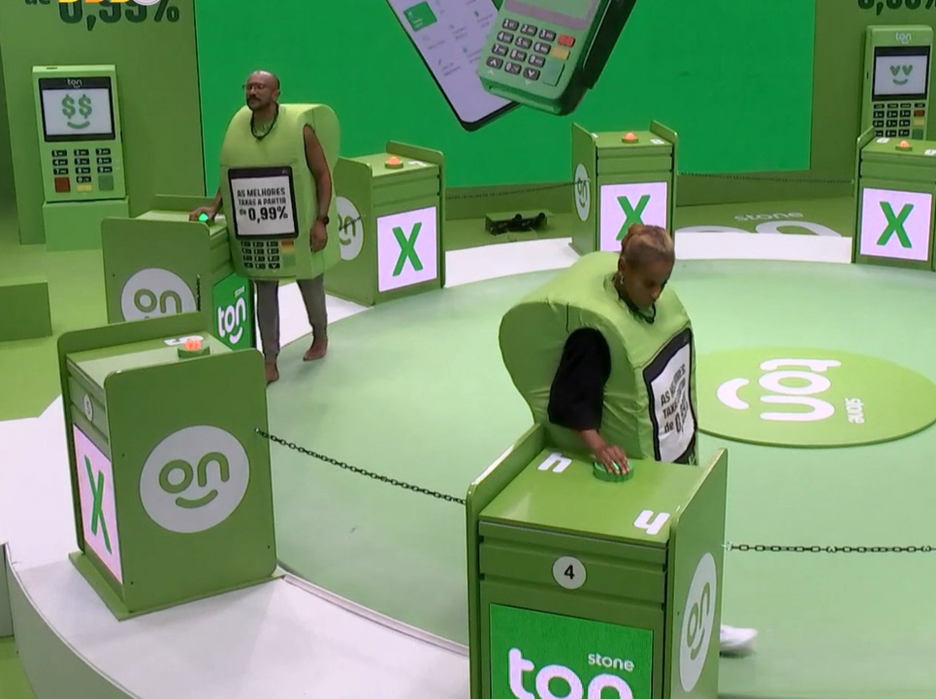 Aline e Ricardo seguem na prova de resistência  - Reprodução de vídeo / TV Globo