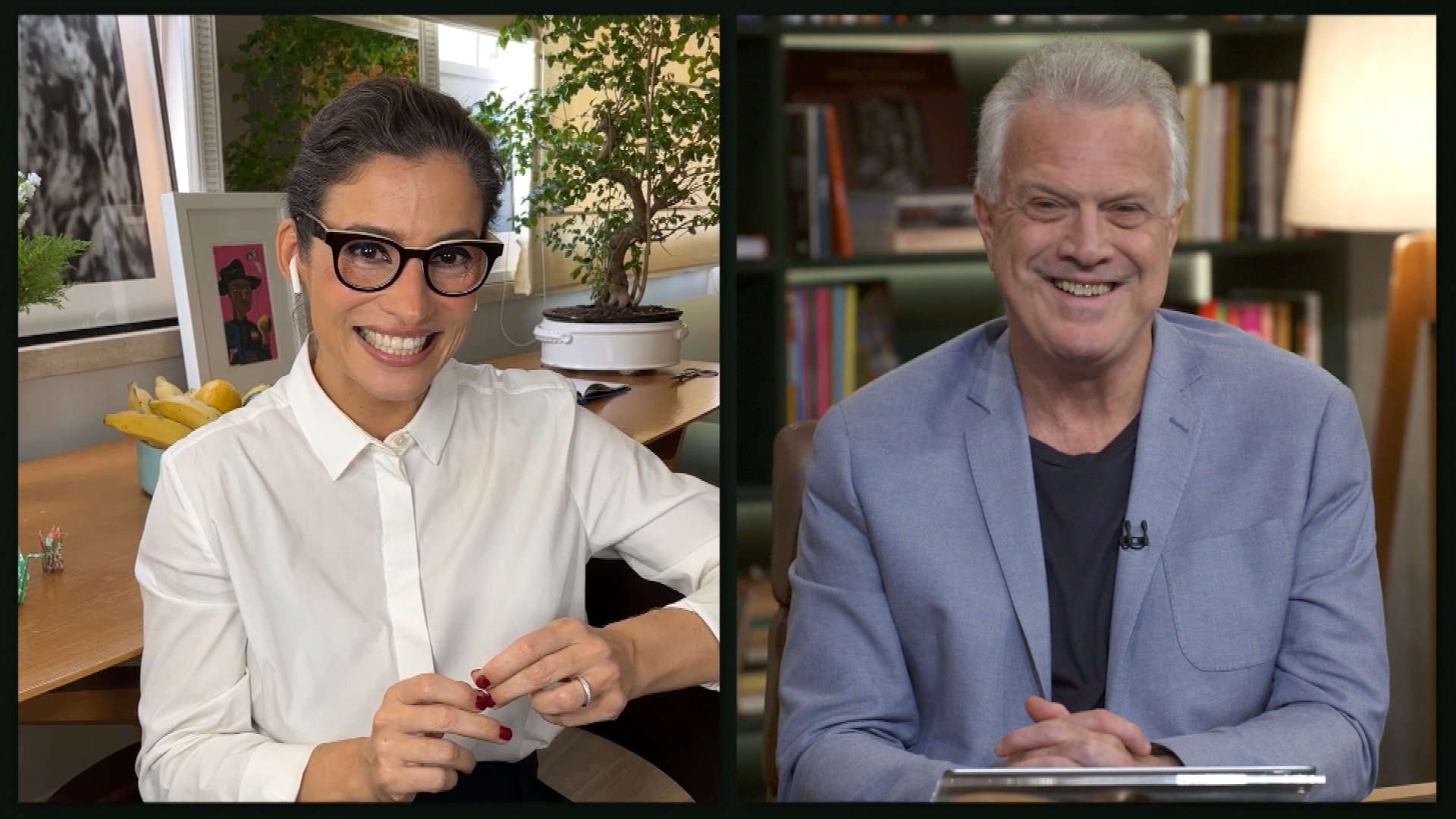 Renata Vasconcellos é recebida por Pedro Bial - Reprodução/Globo