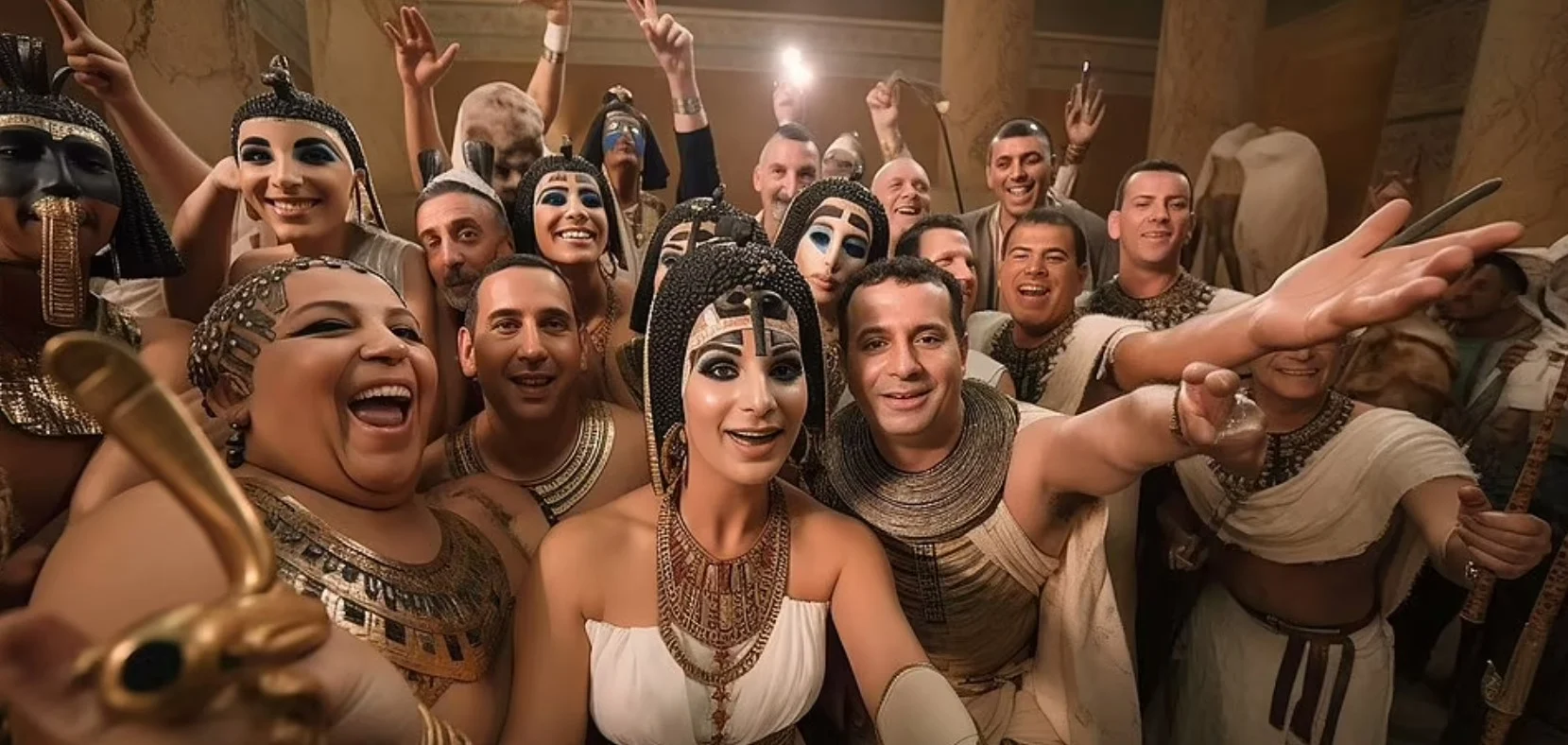 Cleópatra tirando selfie - Reprodução