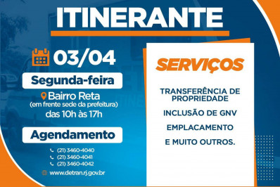 Detran Rio fará vistoria itinerante nesta segunda-feira em Levy Gasparian