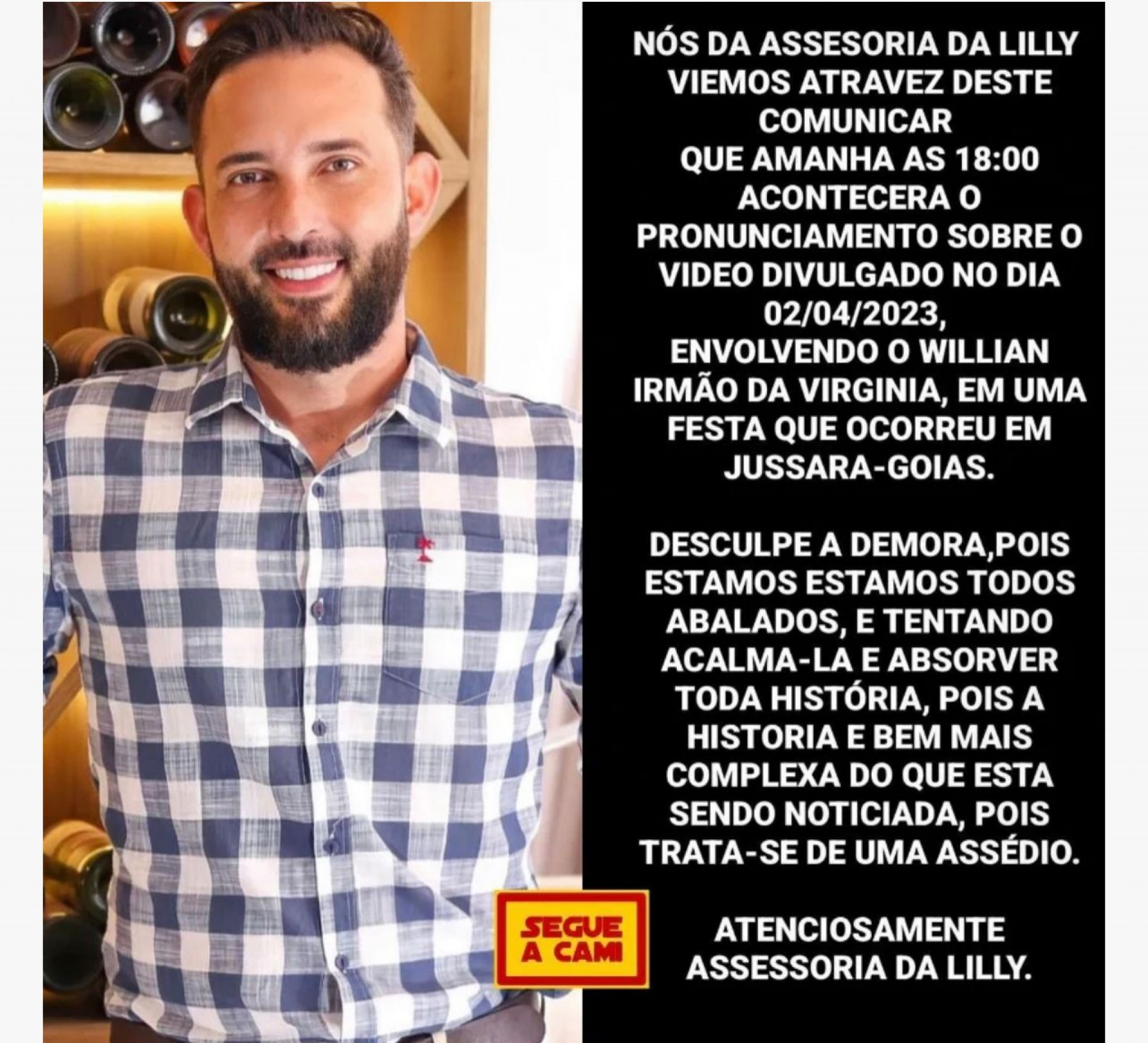 Caso Willian Gusmão - Irmão de Virginia Fonseca e Lilly - Reprodução Internet