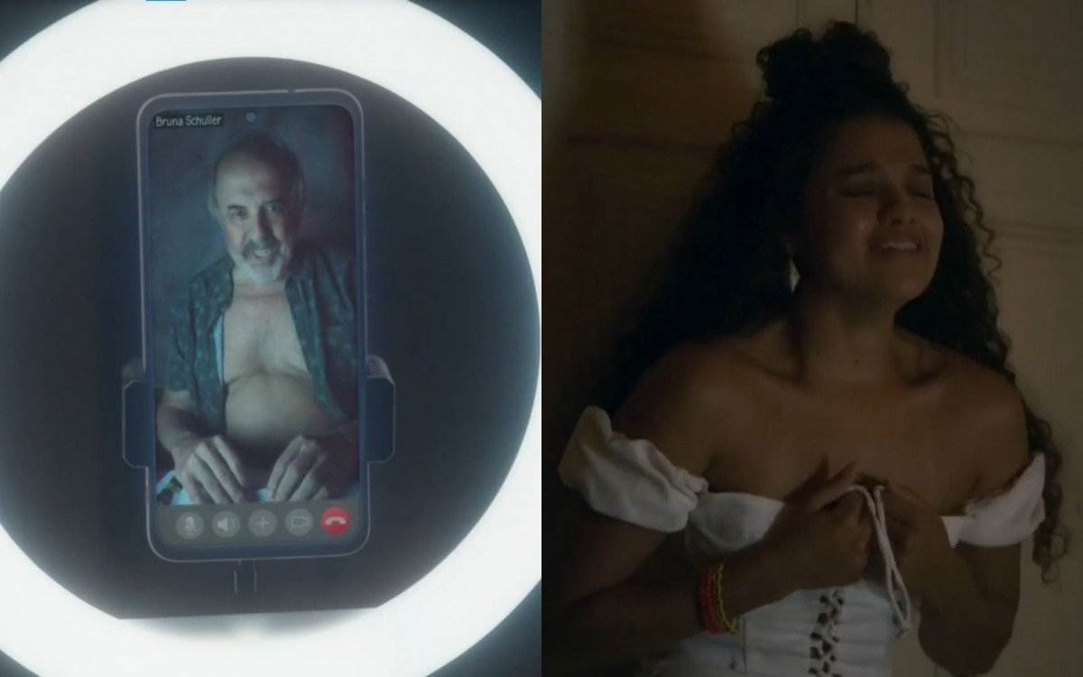 Karina descobre que est&aacute; conversando com ped&oacute;filo em 'Travessia', cede &agrave; chantagem e manda mais v&iacute;deos para ele