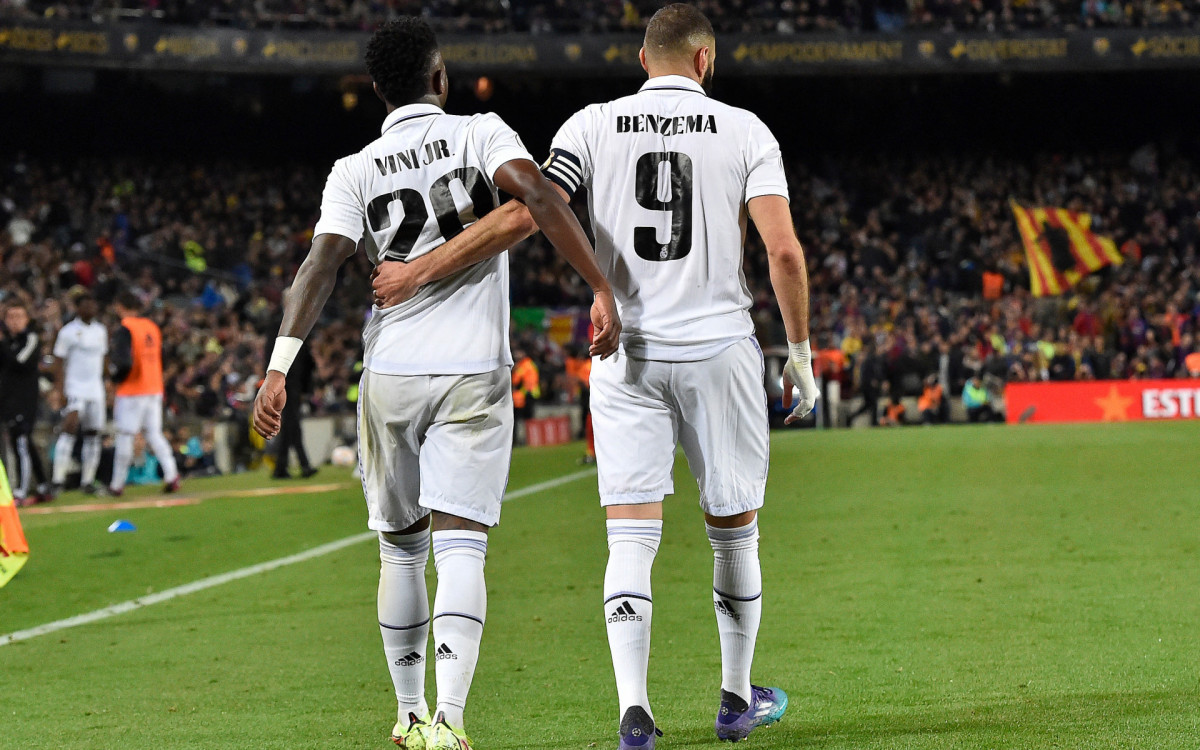 Vini Jr e Benzema foram os nomes da goelada do Real Madrid sobre o Barcelona