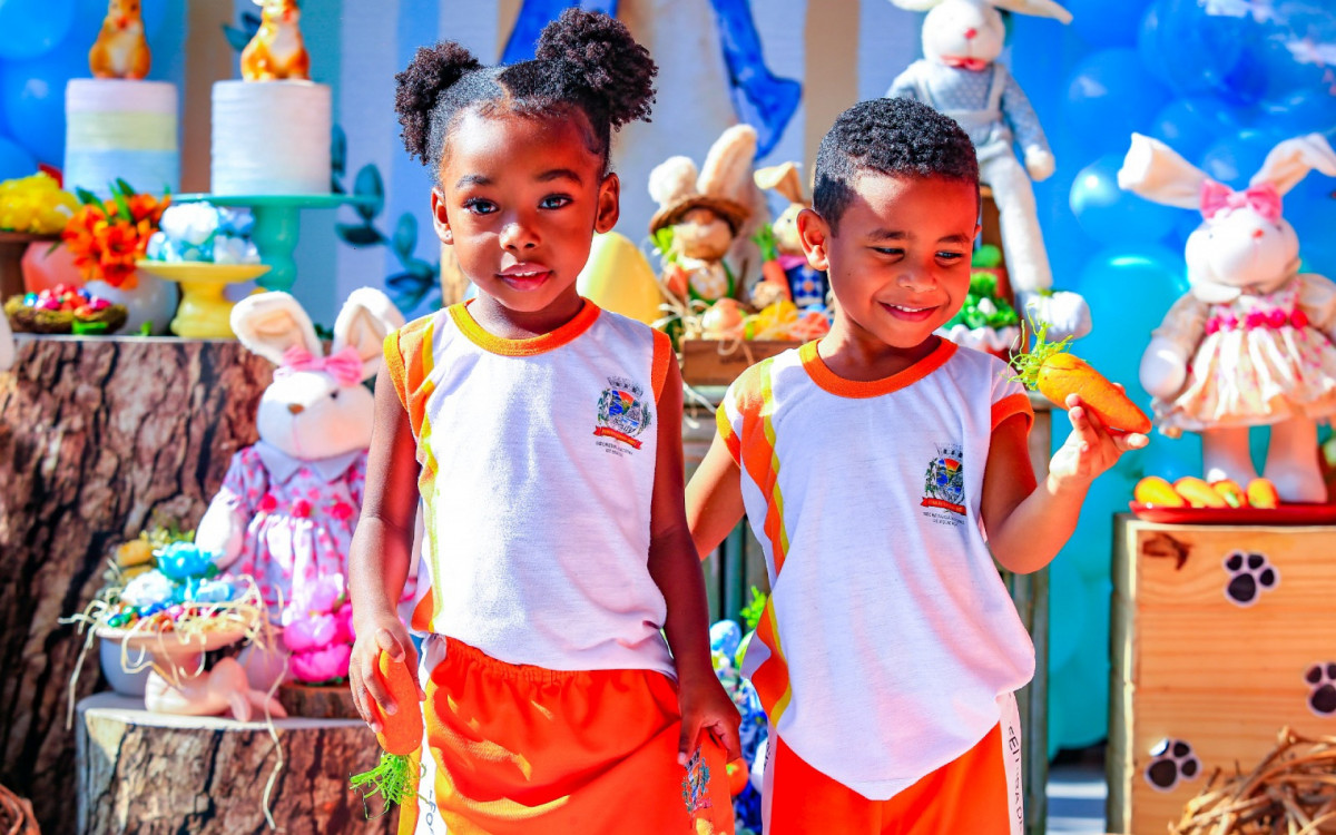 As crianças da Creche Fátima Nunes se divertiram com a comemoração da Páscoa
