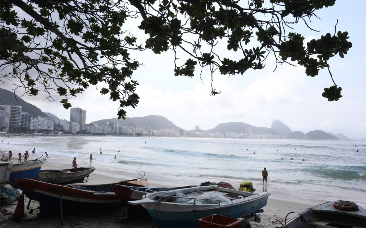 Visual da praia de Copacabana, na Zona Sul do Rio de Janeiro